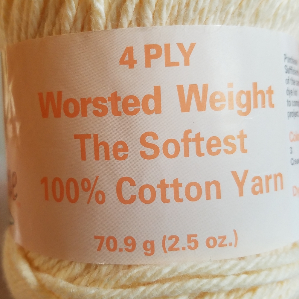 Vintage 100% Cotton Cream Yarn from Peaches and Creme 4ply Set Of 2! - Picture 11 of 11